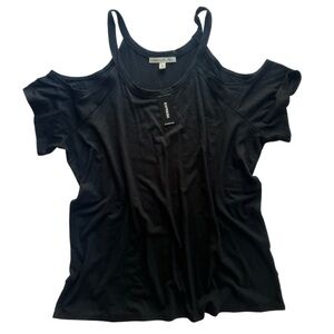 Express Black Cold Shoulder Tee